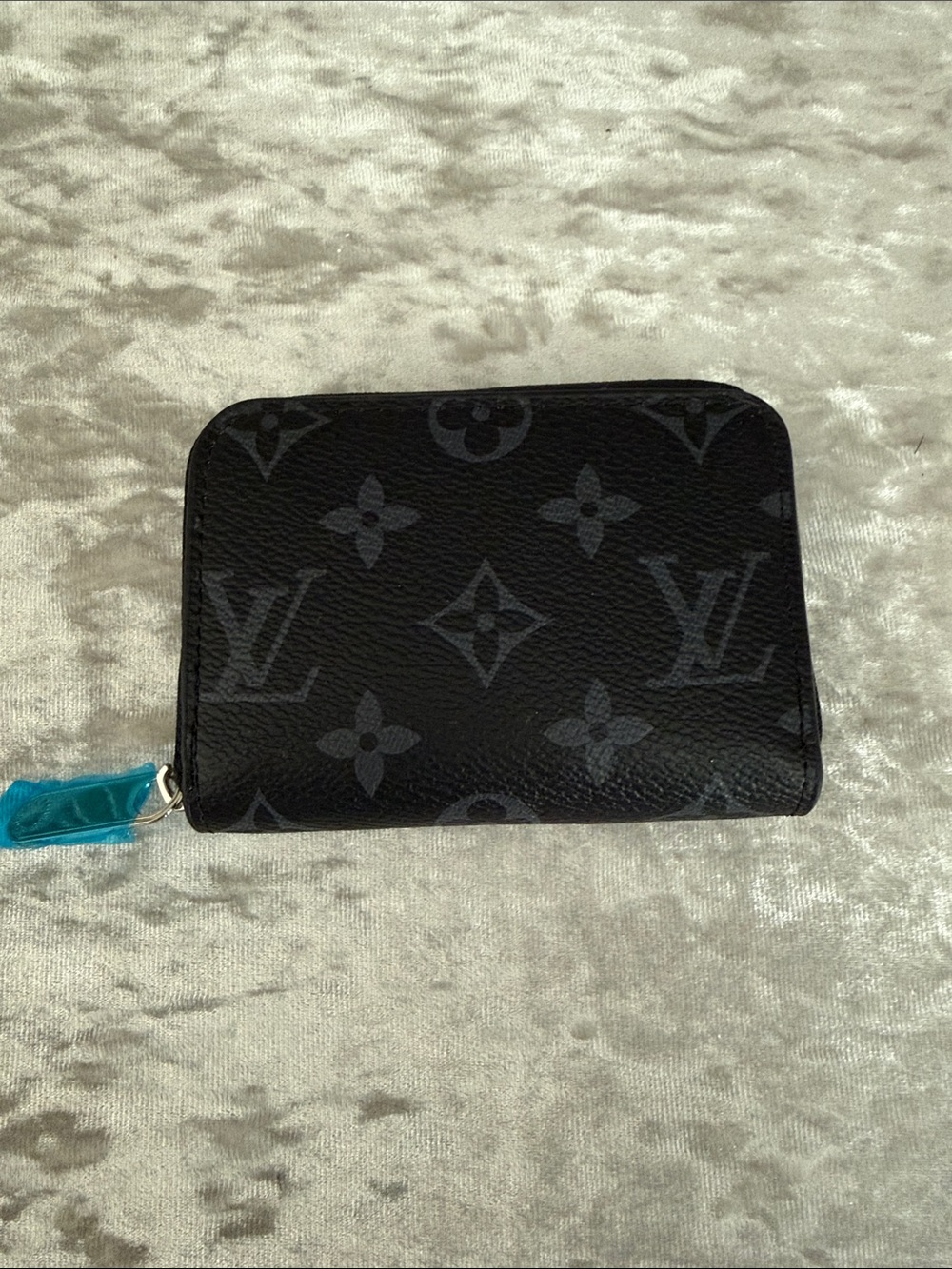 Louis Vuitton Black Monogram Compact Zip Card Holder